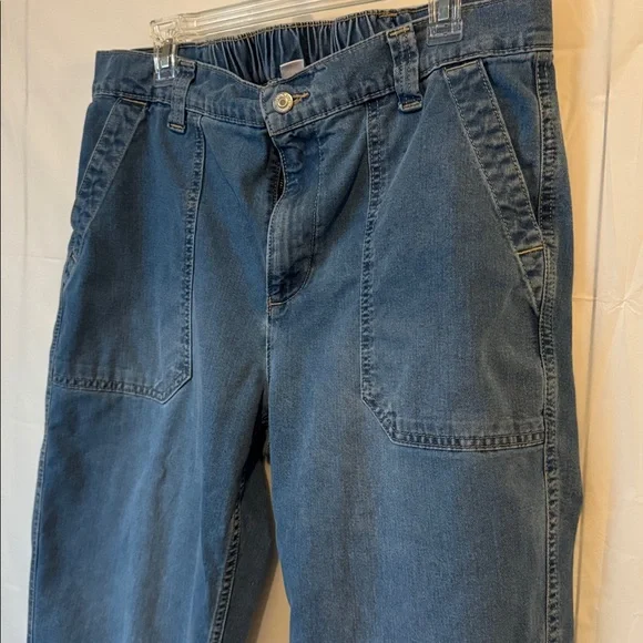 Old Navy OG Chino Pants Womens Large High Rise Ankle Casual Elastic Waist Denim - Picture 3 of 11